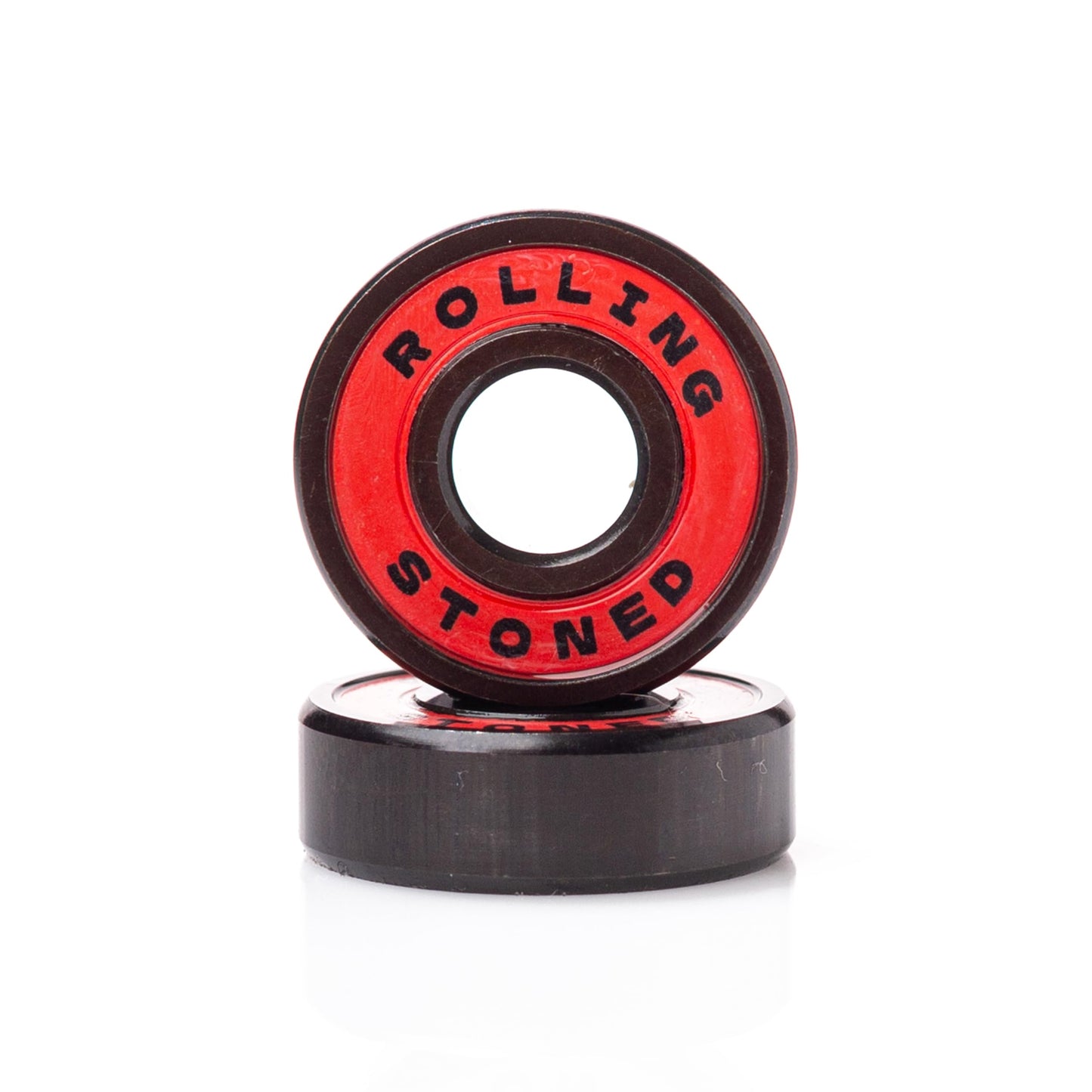Rolling Stoned Skateboard Bearings Set - ABEC 5 Sealed Bearings for Skateboards, Longboards, Scooters and Roller Skates Stainless Steel 608 Bearings (8 Pack, Red) (AA Dubs)