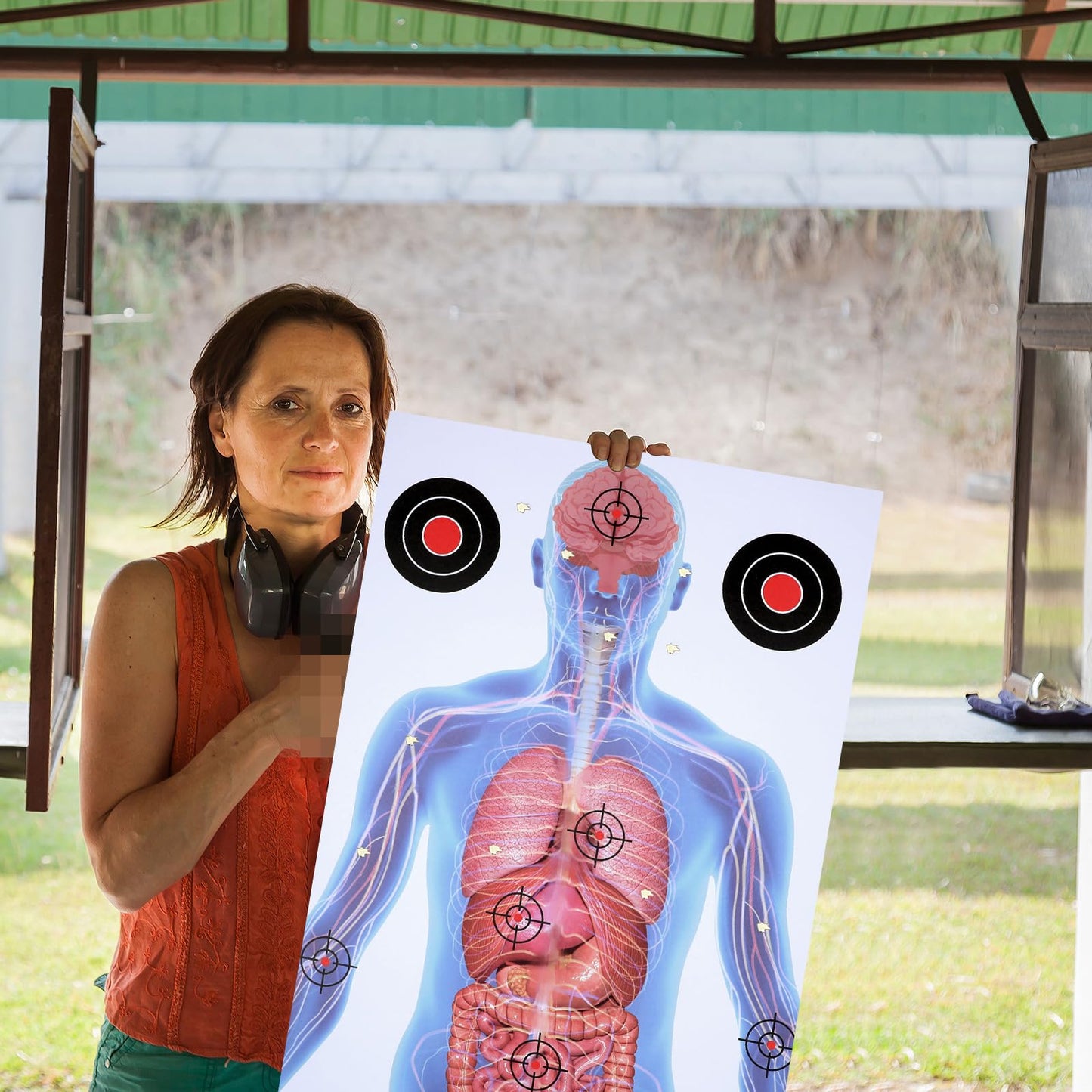 Hollowfly 50 Sheets 23 x 35 Inch Silhouette Paper Targets Medically Designed Gun Targets for Practice Range Anatomical Life Size Human Paper Targets for Practice(Stylish,23 x 35 Inch)