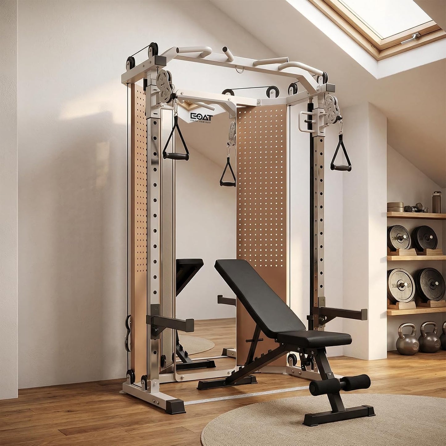 Home Gym Equipment - All-in-One Corner Master with 132 lbs Weight Stack | 17 Adjustable Settings, Space-Saving Design