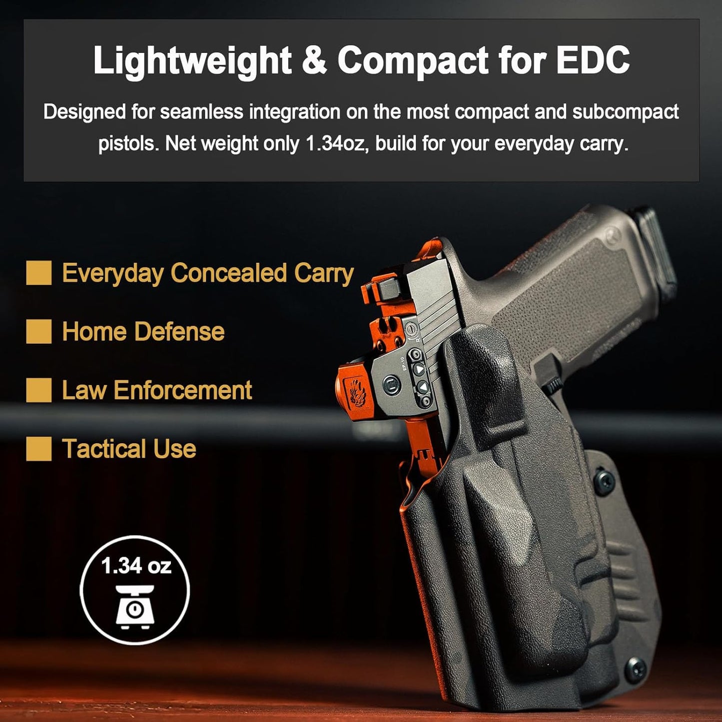 GOWUTAR EP-10 Red Dot Sight - Astigmatism-Friendly Micro Reflex with 3 MOA Dot & 48 MOA Circle | RMSc Footprint