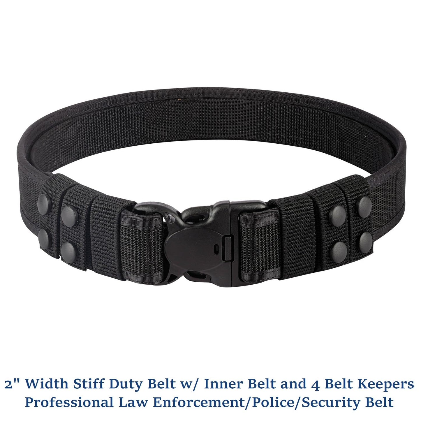 Dotacty 2" Police Duty Belts Law Enforcement Security Officer Tactical Utility Belt w/Hook Liner 4 Keepers 1.5" Loop Underbelt L