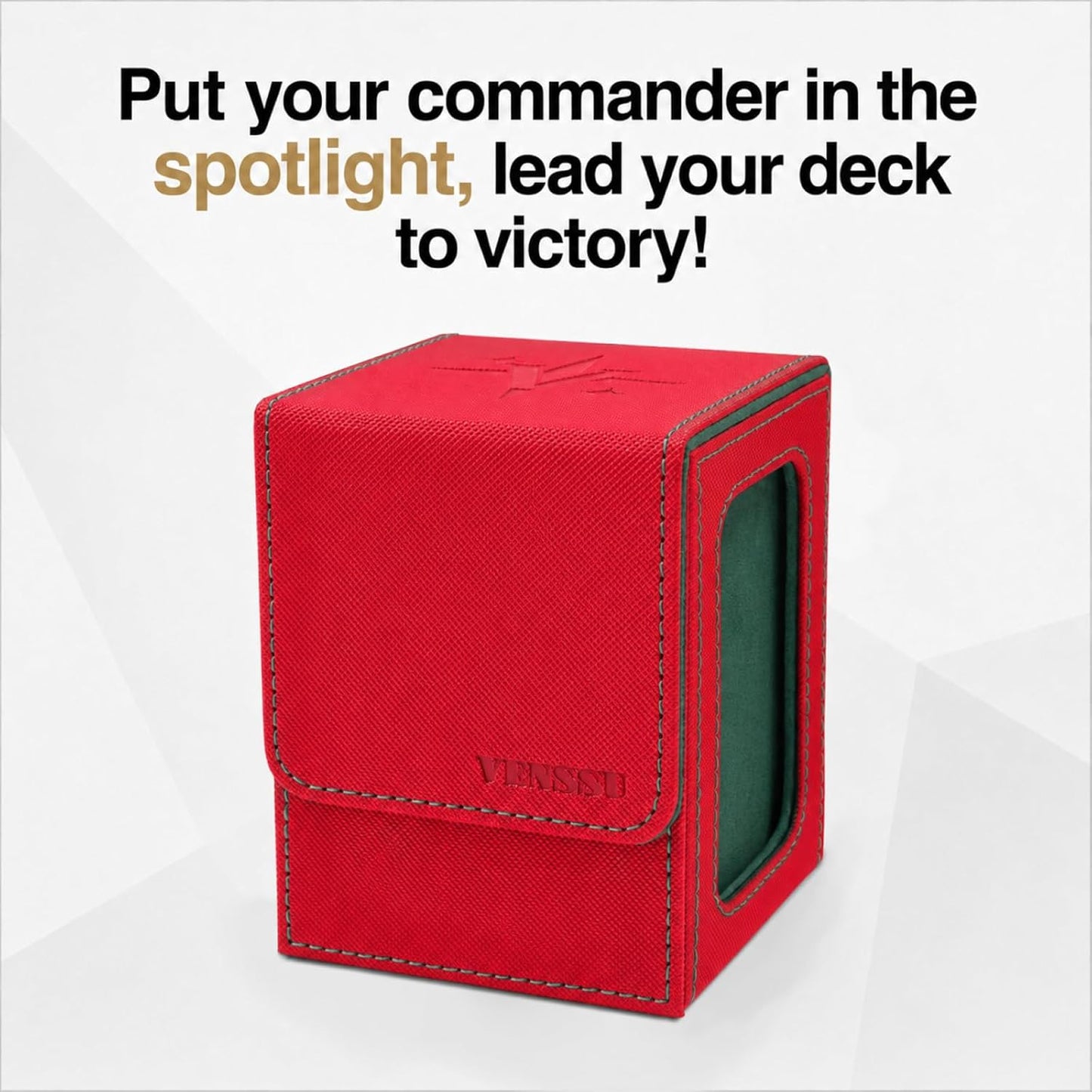 MTG Deck Box - Commander Display for 100 Double Sleeved Cards | Red and Green with 2 Dividers & 1 Toploader