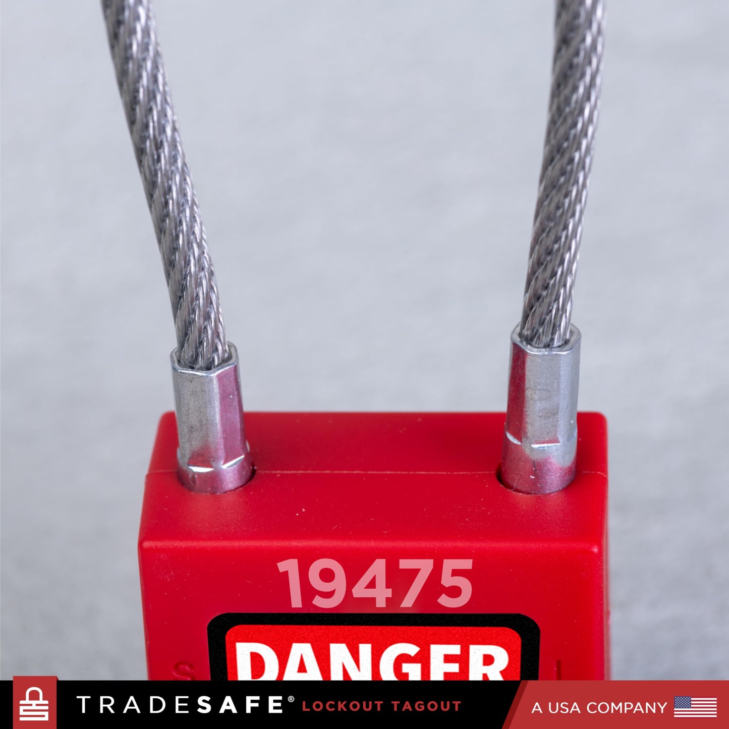 TRADESAFE Lockout Tagout Steel Cable Locks with Keys - 10 Red Keyed Alike Unlimited Grouping Electrical Lockout Padlock Set, 2 Keys Per Lock, Premium Grade Loto Locks, OSHA Compliant