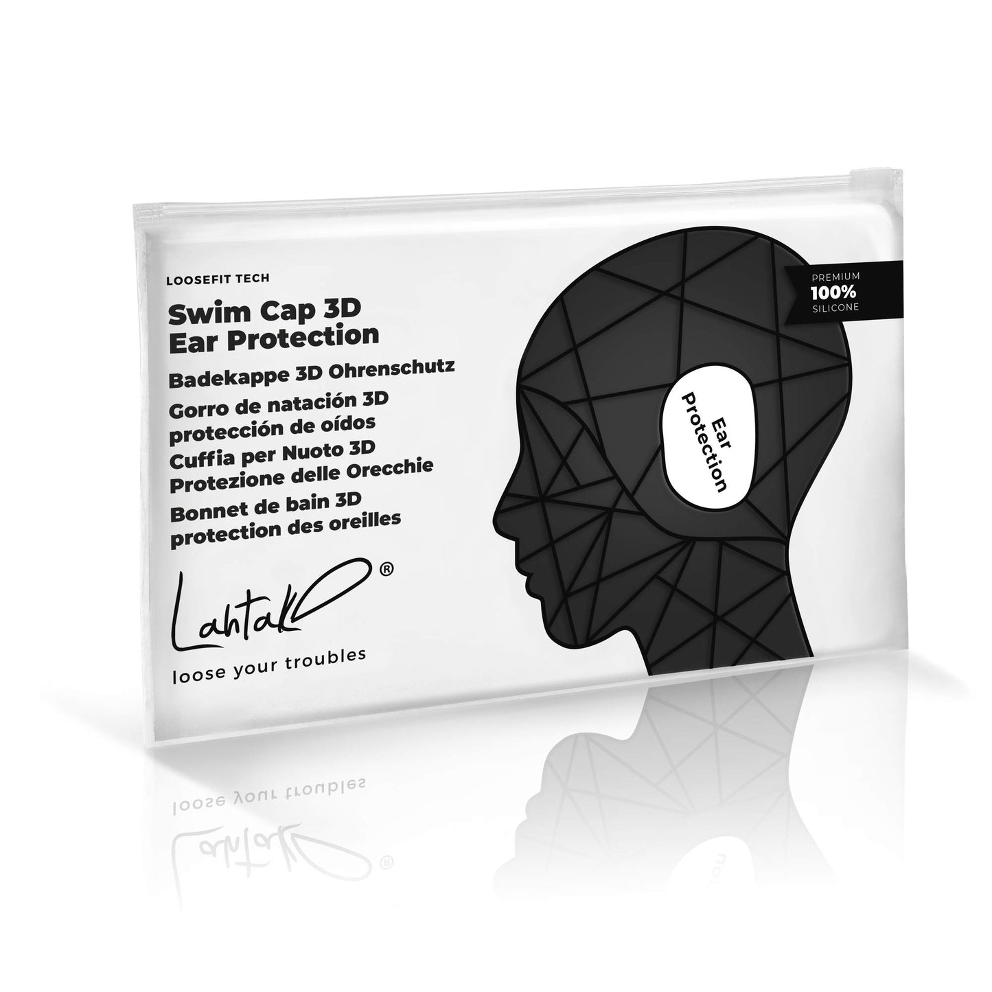 3D Swim Cap with Ear Protection – Silicone Swim Cap for Women & Men