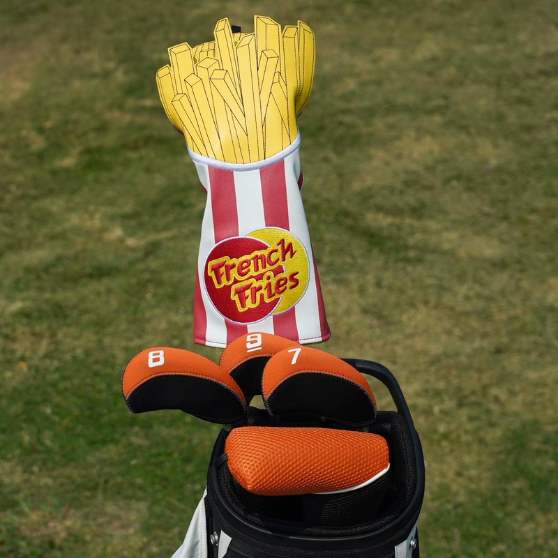 Craftsman Golf Funny French Fries Food White Red Driver Headcover Club Head Cover Protector Fits up to 460cc