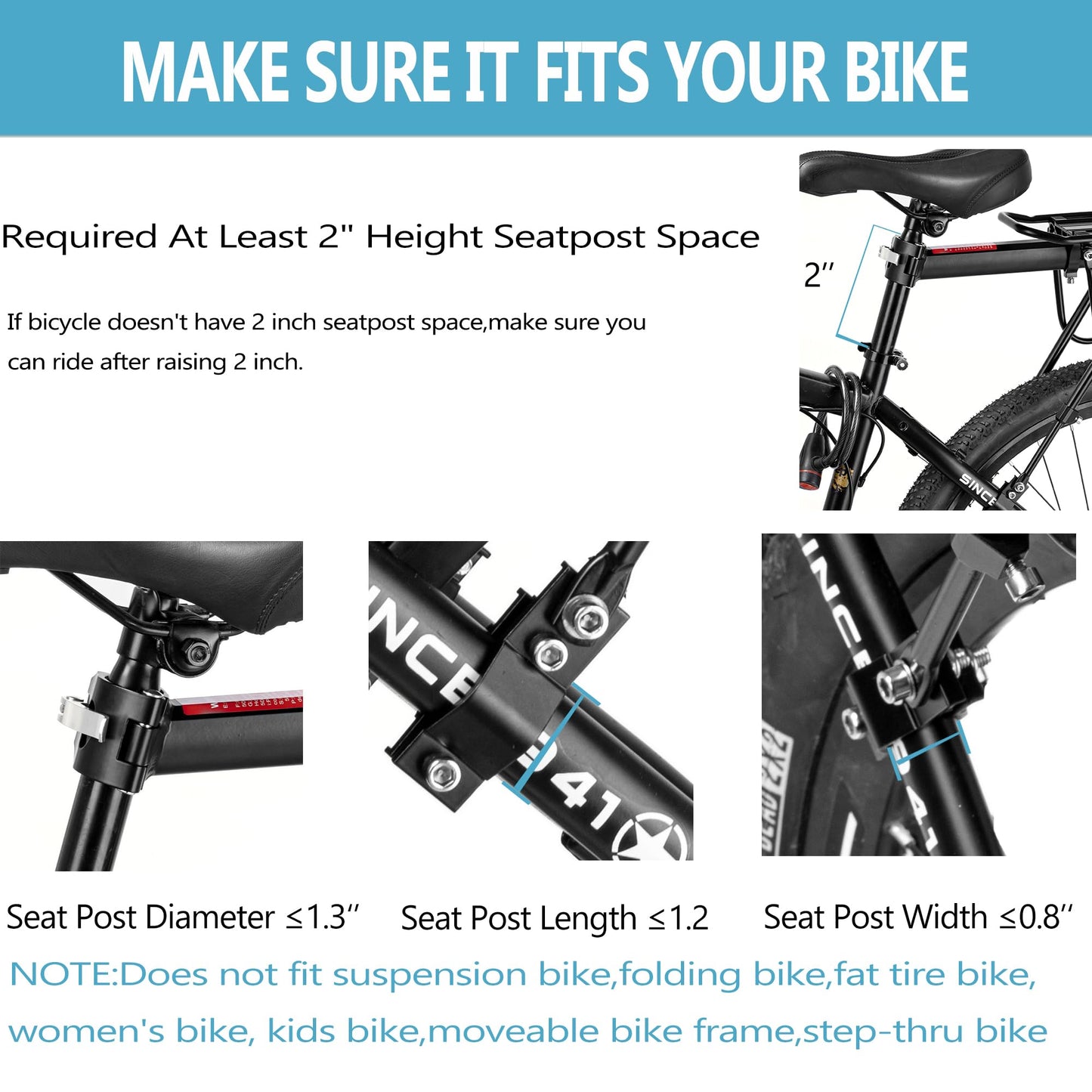 YONTUO Rear Bike Rack,115 LB Capacity Solid Bearings Bike Cargo Rack w/Fender & Large Size Reflective,Quick Release Mountain Road Bicycle Rear Racks,Universal Bike Luggage Touring Carrier Rack