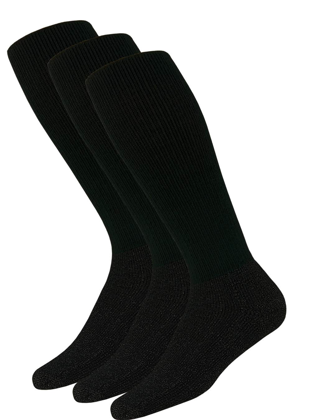 Thorlos MS Max Cushion Military Anti-Fatigue Over The Calf Socks, Black (3 Pair Pack), Large