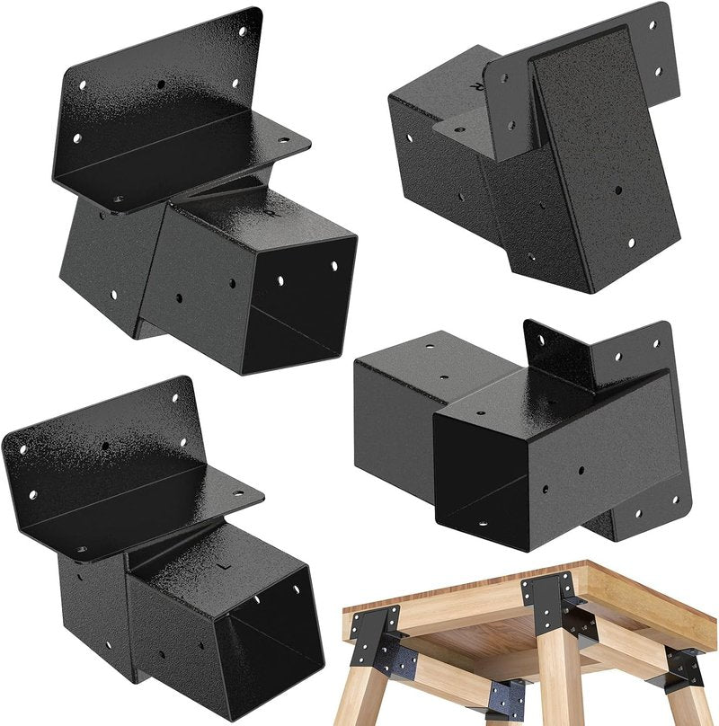 BeneLabel 4-Pack Heavy Duty 4x4 Compound Angle Brackets - Perfect for Deer Stands, Tree Houses & Play Sets