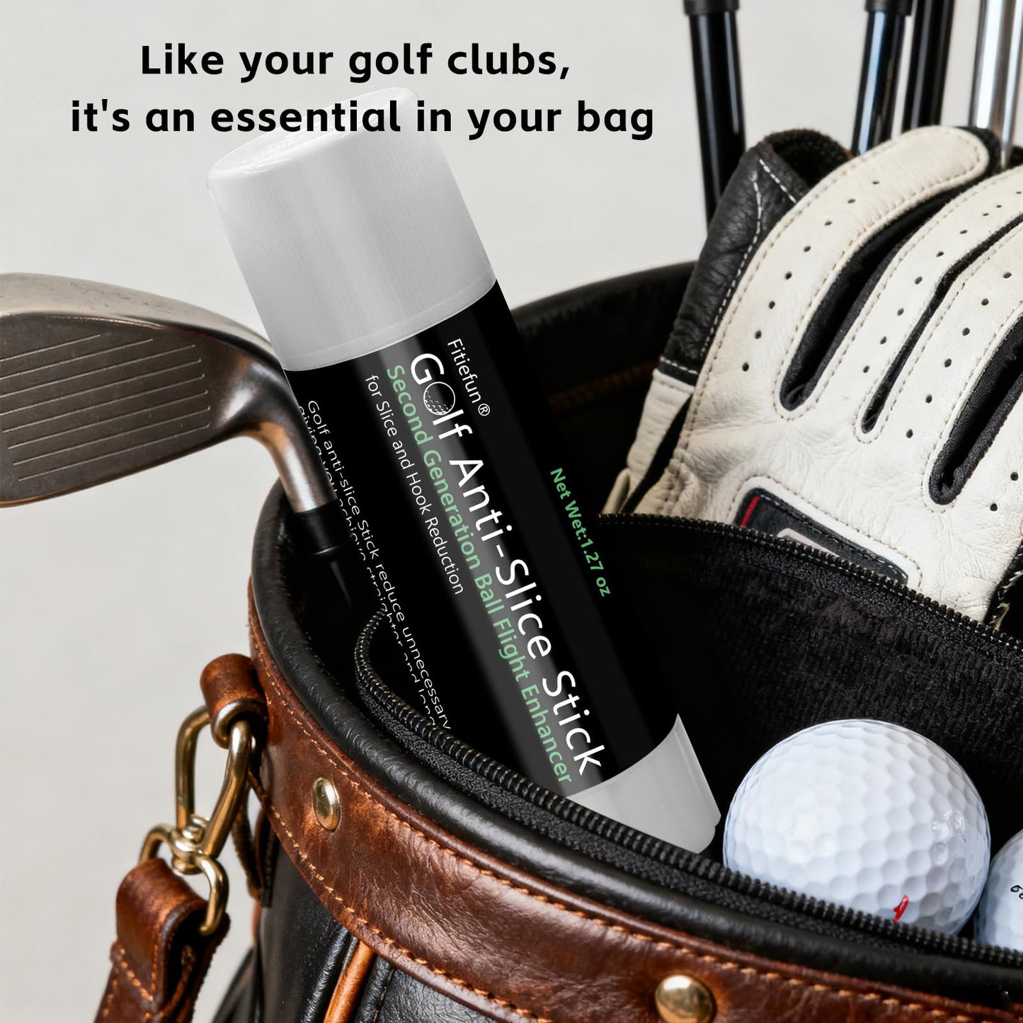 Golf Anti Slice & Anti Hook Solid Compound Stick - 2 Pack (2 x 1.27 oz/36g) | Spin Reducer for Driver, Woods, Hybrids, Irons | Extra Large Capacity per Stick | Improves Accuracy & Distance (2, Black)
