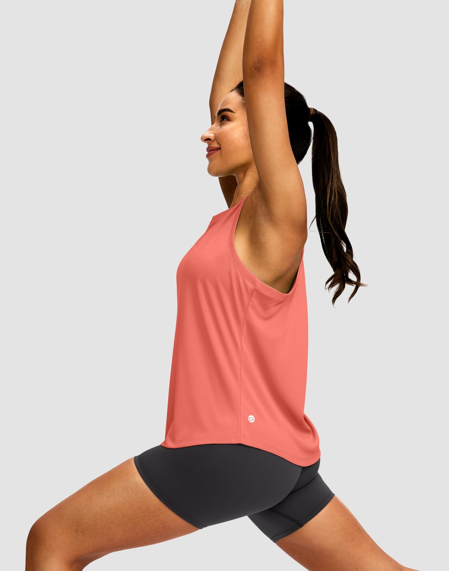 Women's Workout Tops Racerback Athletic Tank Tops Sleeveless Loose Fit Yoga Running Gym Shirts for Women(Coral,S)