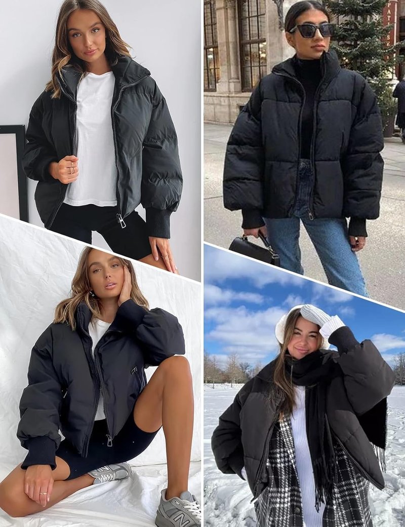 Cropped Puffer Jacket for Women - Warm Quilted Winter Coat | Stylish & Comfortable