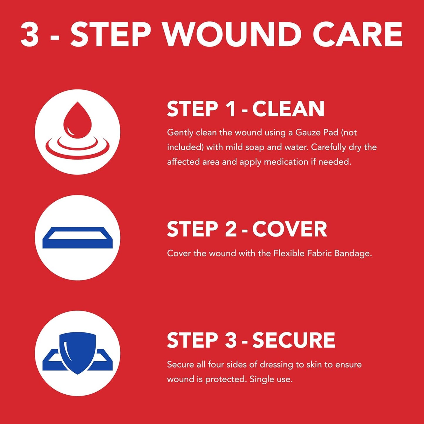 Adhesive Fabric Bandages - 200 Count Assorted Sizes | Soft, Flexible Material for First Aid & Wound Care