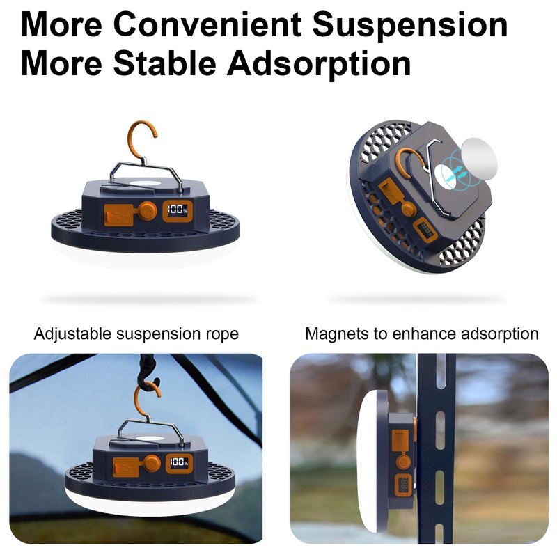 10000mAh 4000LM Rechargeable Camping Light , 7200K Hanging Camping Lantern Waterproof Tent Lights with Portable Bag and Voice Control(Offline),Best Gift for Parents Dad Mom Friends Christmas (30W)