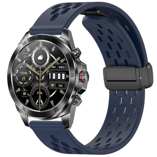 Compatible with ALPHAGEAR Smartwatch Bands, 22mm Quick Release Quick Release Breathable Soft Silicone Sport Band Replacemet Straps Compatible with ALPHAGEAR Bravo II, Bravo XL, Raptor, Commander, Juliet Smartwatch (Dark Blue, 22mm size band)