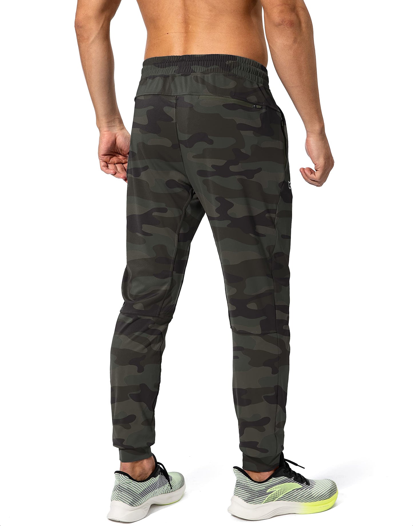 G Gradual Men's Sweatpants with Zipper Pockets Athletic Pants Traning Track Pants Joggers for Men Soccer, Running, Workout(Green Camo,XS)