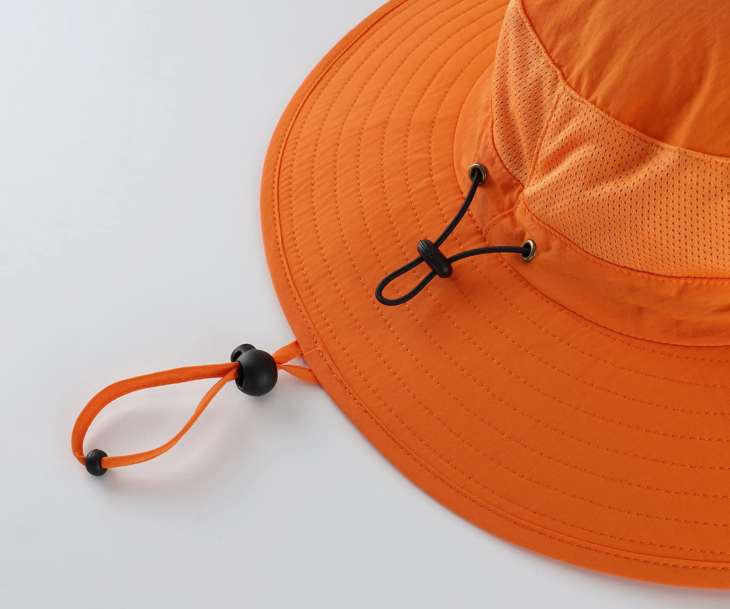 Home Prefer Outdoor UPF50+ Mesh Sun Hat Wide Brim Fishing Hat with Neck Flap (Orange)