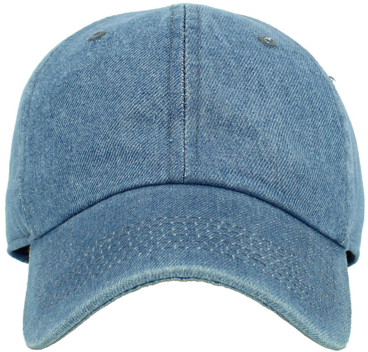 KB-LOW MDM Classic Cotton Dad Hat Adjustable Plain Cap. Polo Style Low Profile (Unstructured) (Classic) Medium Denim Adjustable