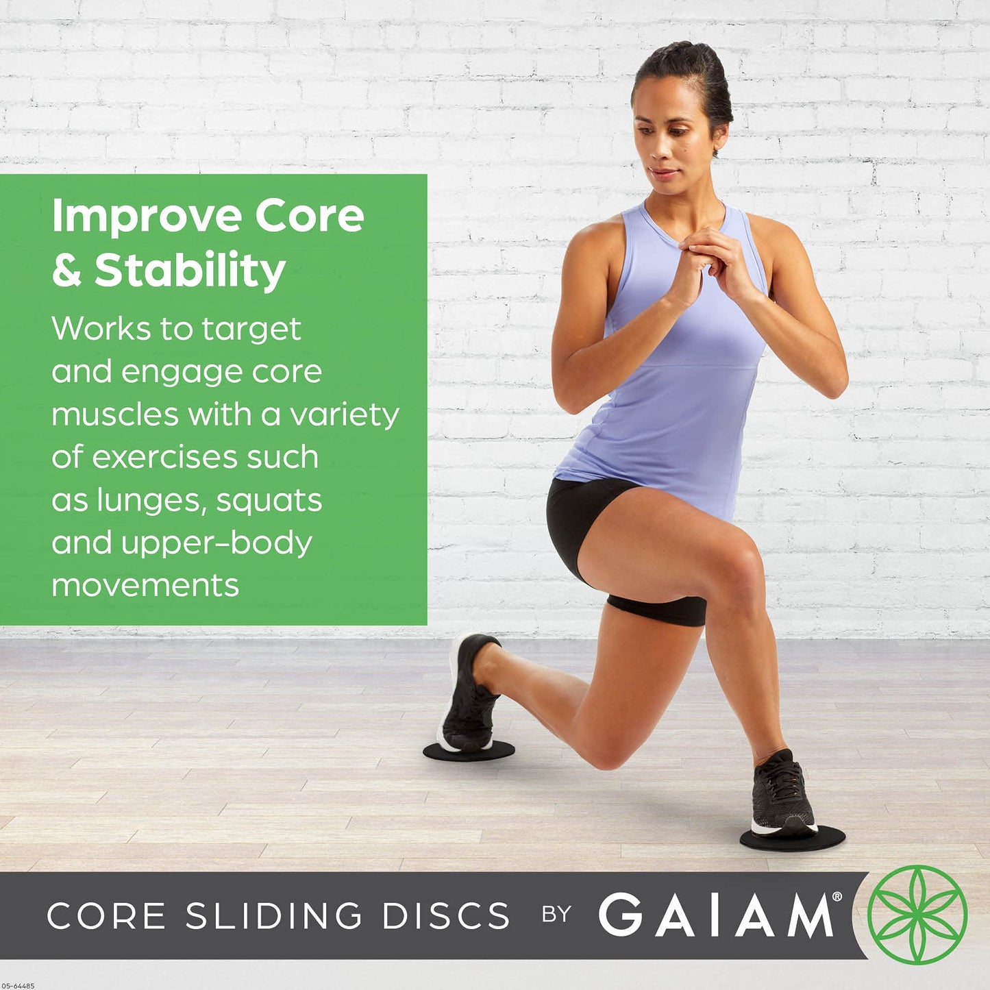 Gaiam Core Sliding Discs - Dual Sided Workout Sliders for Carpet & Hardwood Floor - Home Ab Pads Exercise Equipment Fitness Sliders for Women and Men, Grey/Black