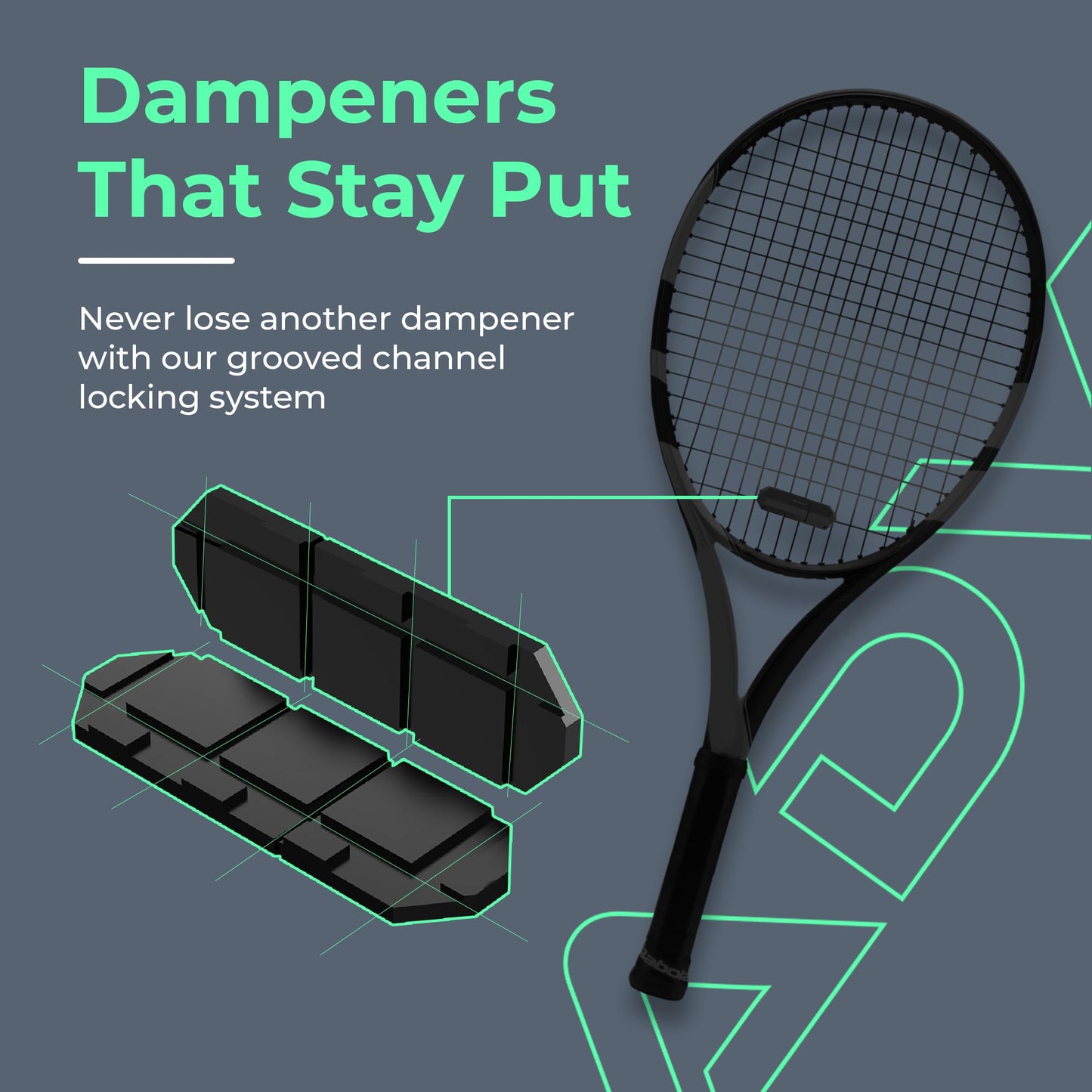 ADV Tennis Dampener with Custom Feel, Racket Shock Absorber to Reduce Vibration and Stay on The Racket, Engineered Poly-Silicone Tennis Racket Dampener, Black, Sorb 3-Pack…