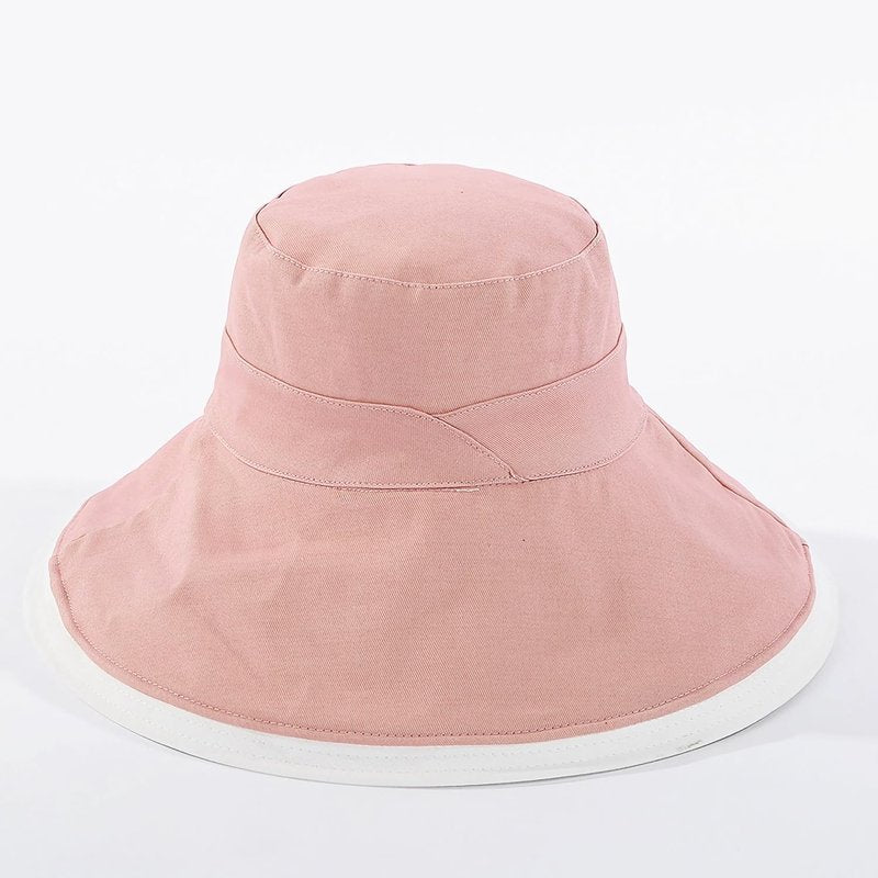 Summer Sun Hat for Women - Wide Brim Reversible Floral Beach Bucket Hat | UV Protection, Foldable Travel Design