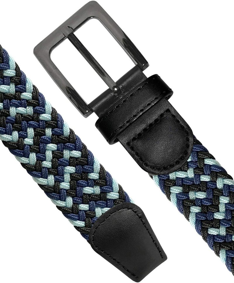 Braided Elastic Stretch Belt - Casual Woven Canvas Golf Belt | 1-3/8" Wide