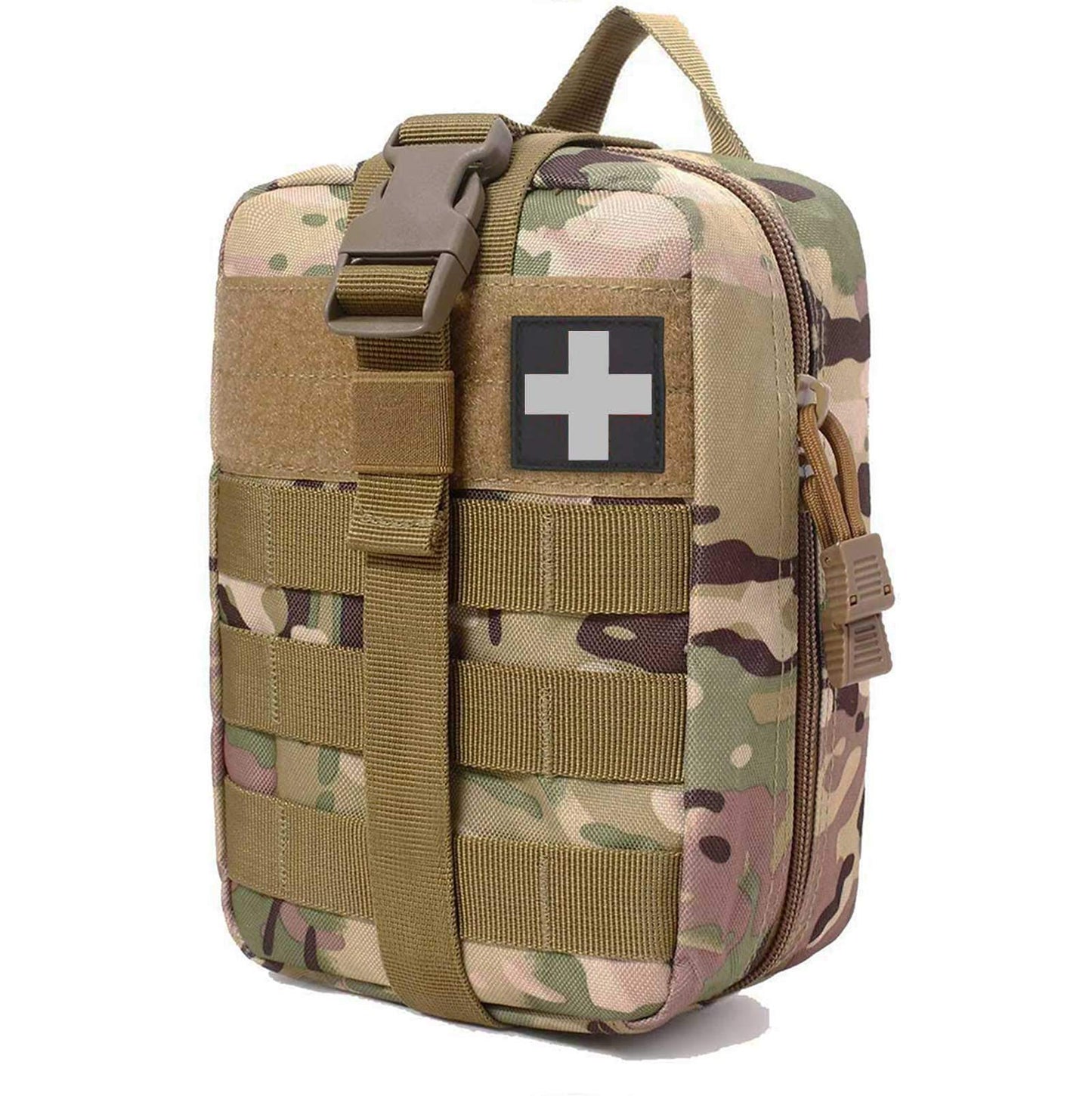 VIIDOO Molle Ifak Pouch Rip Away, Tactical First Aid Pouch Empty, Ifak Pouch Molle, Medical Pouches Military Duty Belt Emt Bag Only for Hiking Camping(OCP)