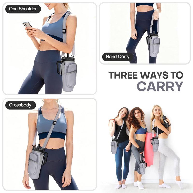 Rolitwils Roliwils Water Bottle Holder with Strap for Brumate Era, Hands-Free Adjustable Carrier Sling Bag for Hiking Camping Gym | Phone Pocket Storage | Tumbler Accessories