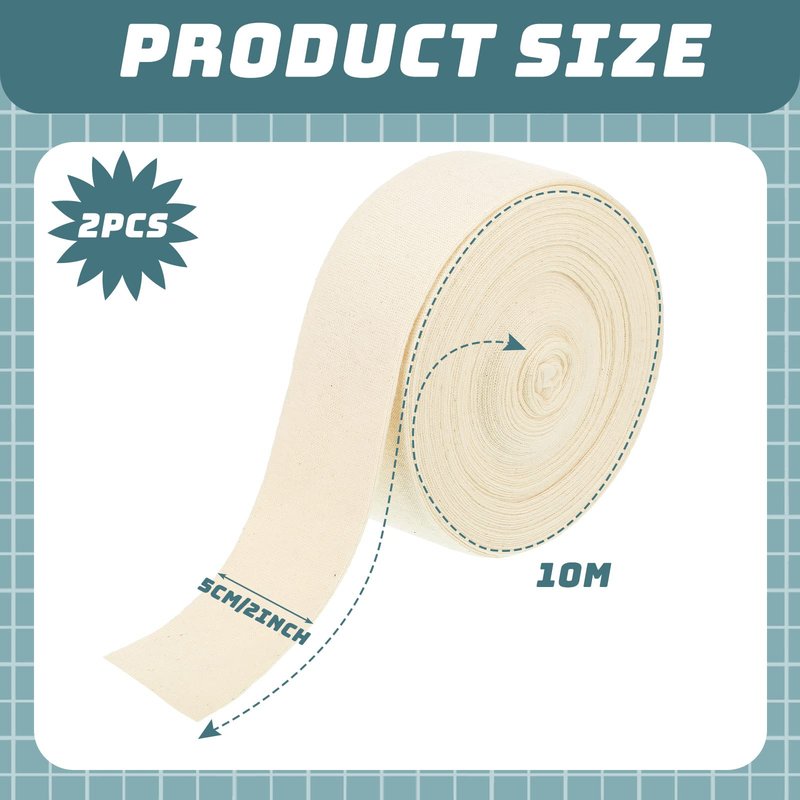 Preboun 2 Rolls Cotton Stockinette Tubular Bandage 11 Yard Comfortable Arm Stockinette Tubing Reusable Elastic Bandage Sleeve for Ankles and Elbows(2 Inch)