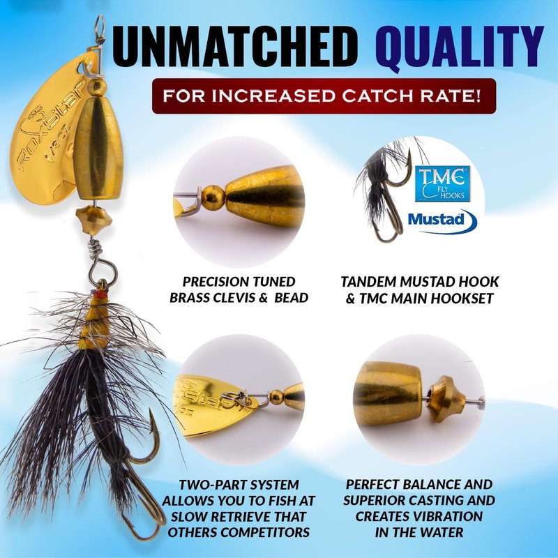 RoxStar Fly Strikers - Versatile Fishing Spinner for Trout, Bass & Steelhead - Hand-Tied in The USA