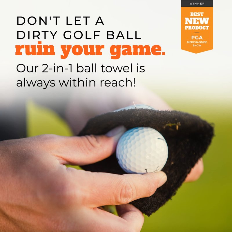 Frogger Amphibian Golf Ball Towel with Wet and Dry Technology Small Golf Ball Towels for Golf Bags with D Clip Golf Ball Accessories