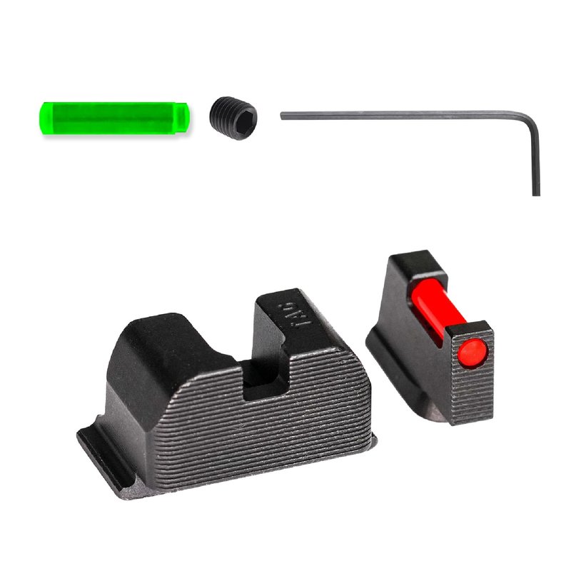 TAG PRECISION Optics Ready Gun Sights Compatible with CZ P10 Pistols | Durable Compact Front & Rear OR Handgun Sights with Easy Customization & Enhanced Accuracy | Fiber Front, Plain Rear (TSH)