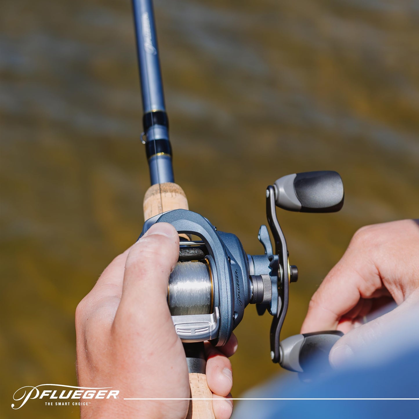 Pflueger President Baitcast Low Profile Reel, Freshwater Fishing Reel, Left Handle Position, Graphite Construction, Multi Disc Star Drag System
