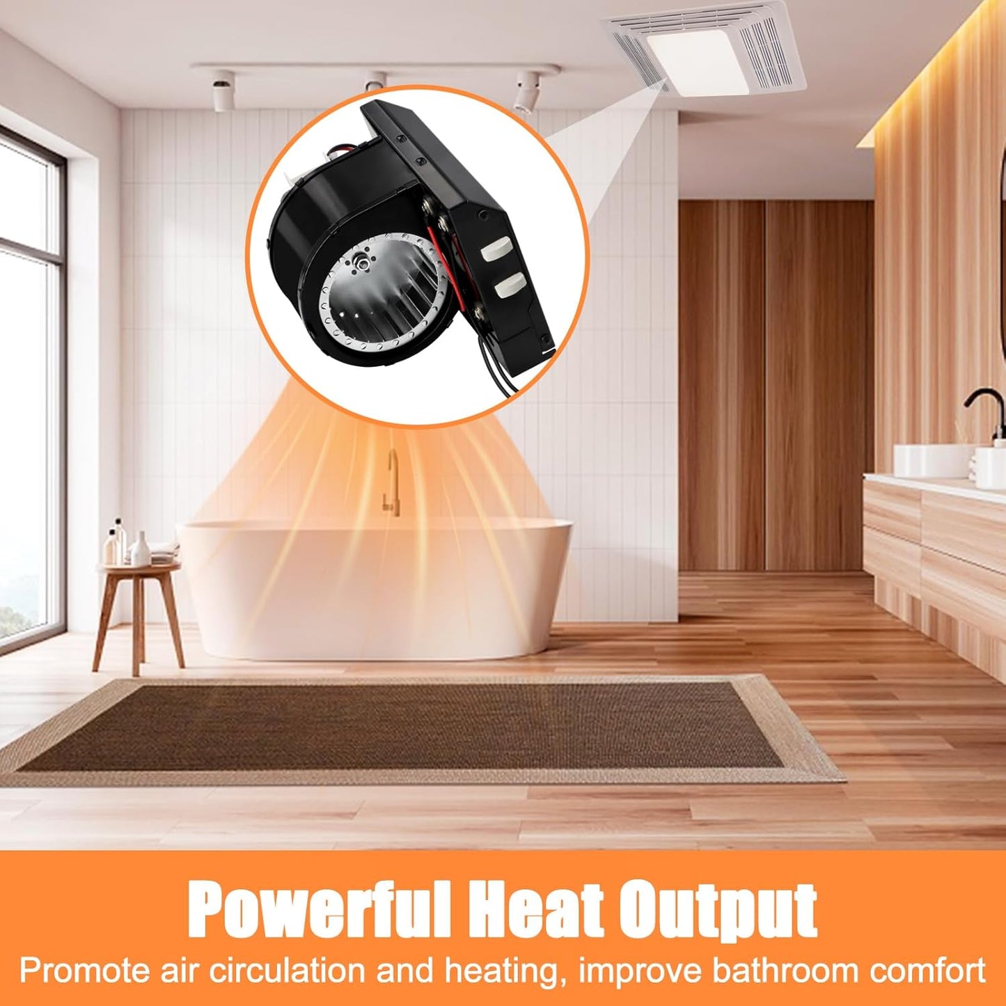 Heater Motor Assembly Replacement for Broan NuTone 655, 656, 658 | Blower Fan for Bathroom Exhaust