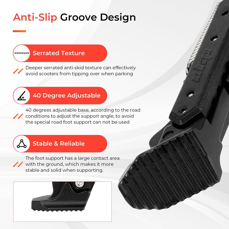 LUCK4U Scooter Kickstand Parking Stand Feet Support Replacement Part Compatible for Max G30/Max G30LP Electric Scooter Black