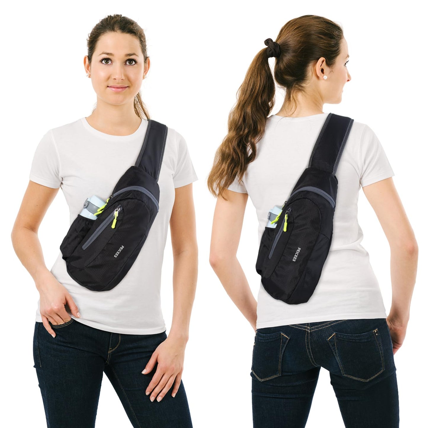 Peicees Small Sling Bag - Crossbody, Chest, Packable Backpack - Waterproof Shoulder Bag for Men & Women - Hiking, Travel