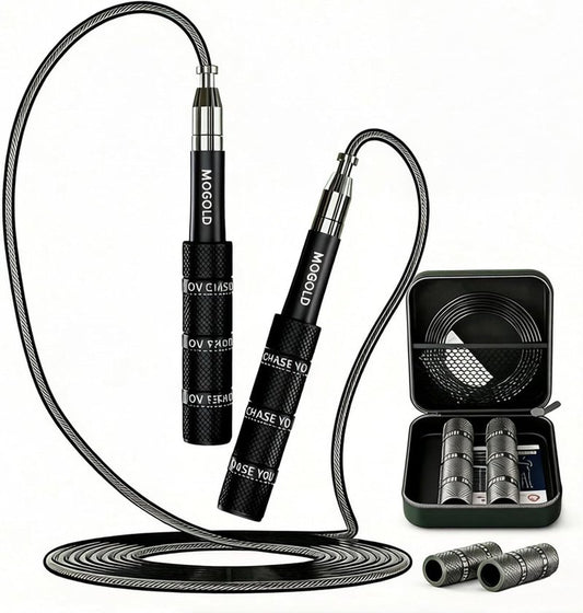 Retractable Jump Rope - Adjustable No-Tool Design | Tangle-Free Steel Cable for Travel & Gym Use