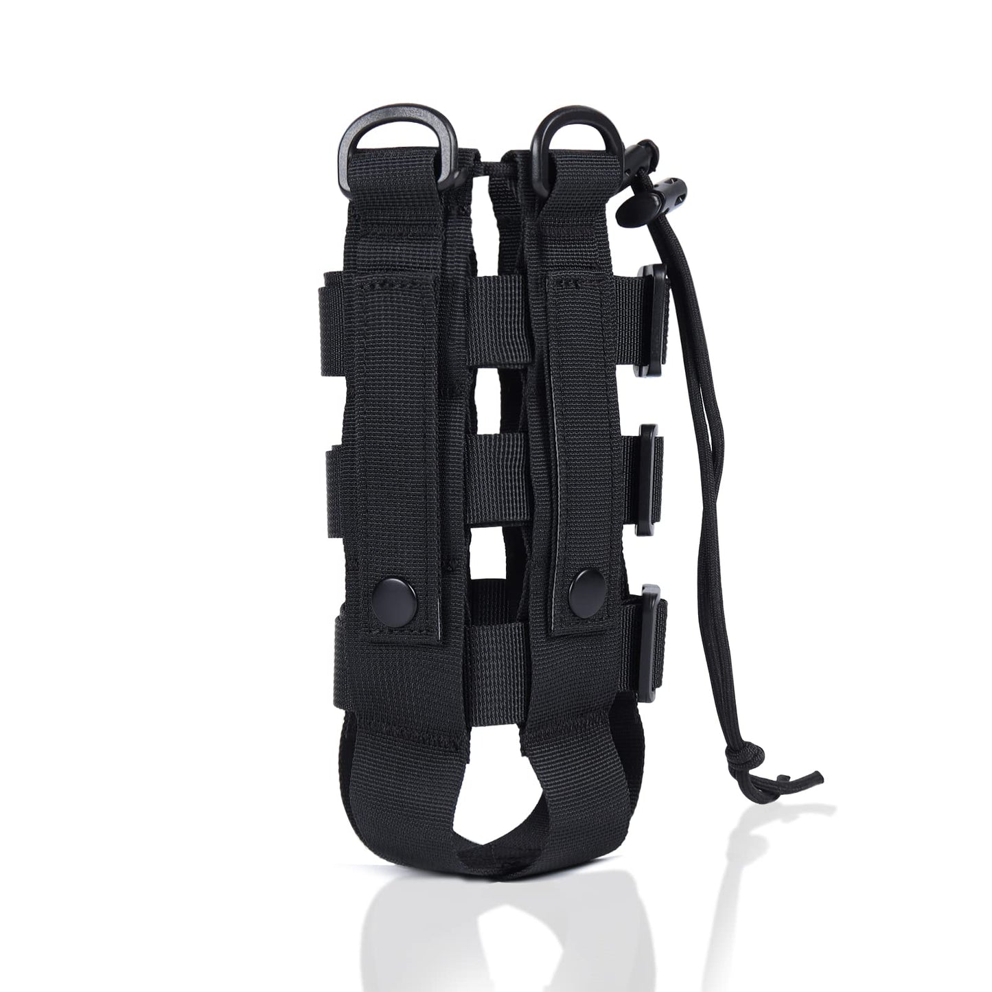 ZXXSFM Molle Water Bottle Holder for Backpack,Drawstring Adjustable Straps Molle Pouches for 20 32 36 48 Oz Water Bottle(Black)