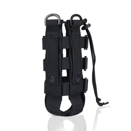 ZXXSFM Molle Water Bottle Holder for Backpack,Drawstring Adjustable Straps Molle Pouches for 20 32 36 48 Oz Water Bottle(Black)