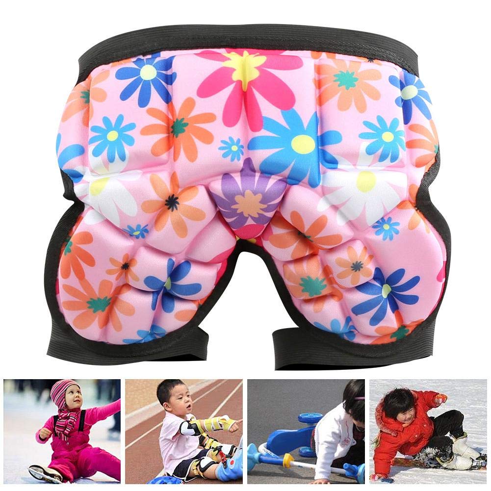 Kids Hip Pad Protector Snowboard Skating Hip Butt Pad for Children, Skating Cycling Outdoor Activities(Red)