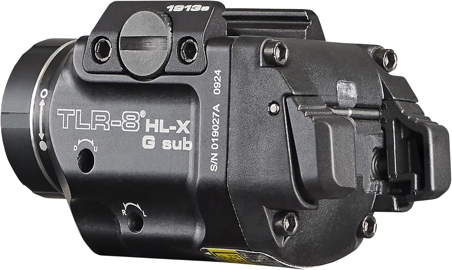 Streamlight TLR-8 HL-X G Tactical Flashlight - 1000 Lumen Rechargeable with Green Laser | Black