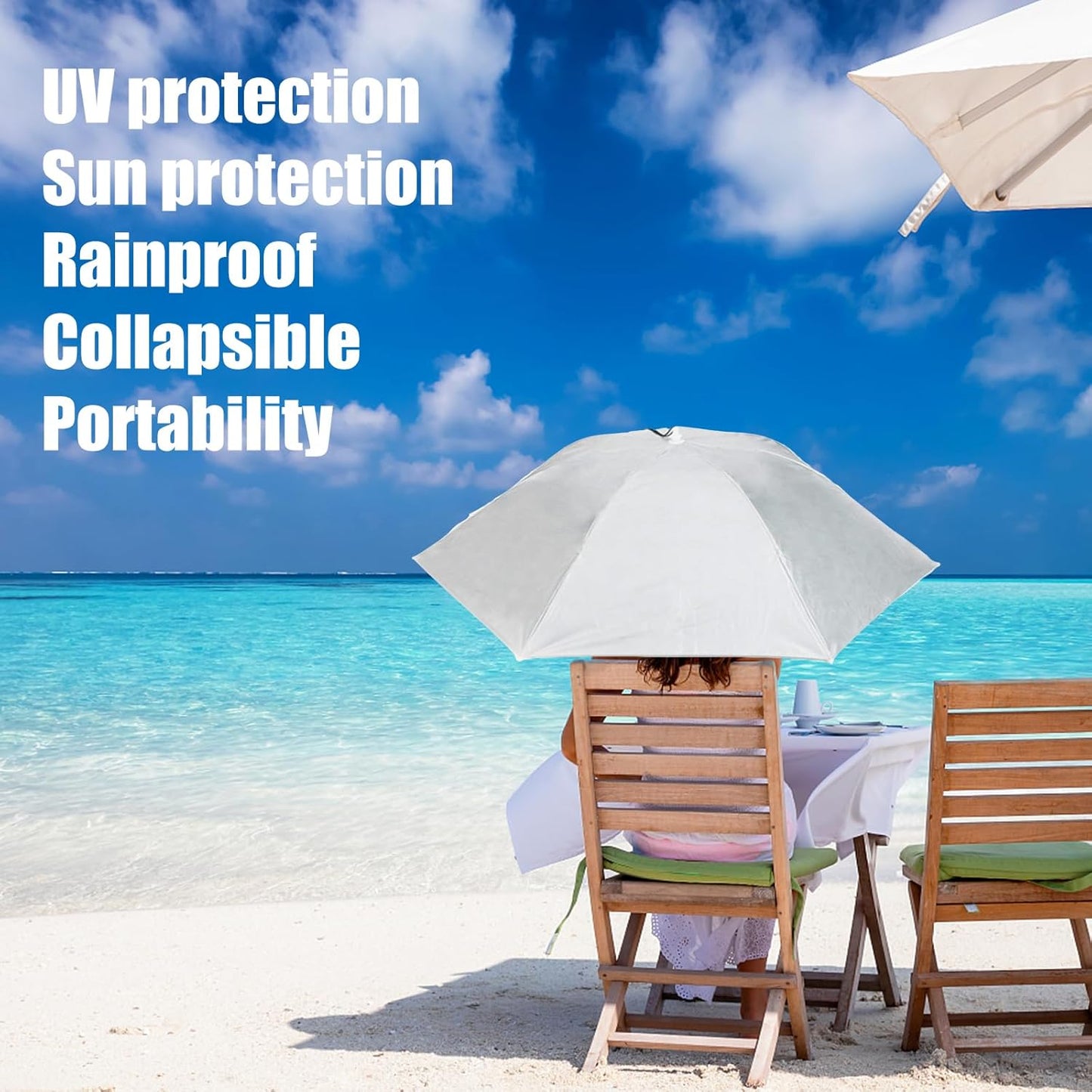 Hands-Free Umbrella Hat - 37in Waterproof UV Protection Cap | Lightweight Design for Outdoor Activities