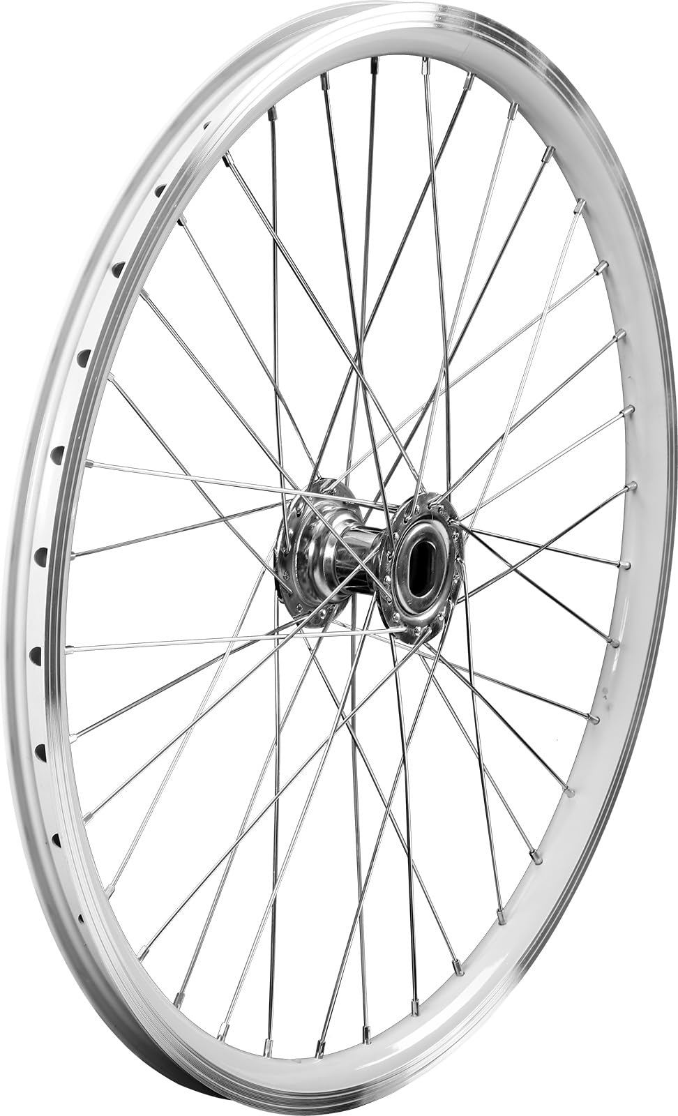 AkiiGer Adults 3 Wheels Bicycle Wheels Tricycle Right Wheel 20" Double Wall Alloy Rim 36x13G Silver Spoke Aluminum Alloy White/Silver