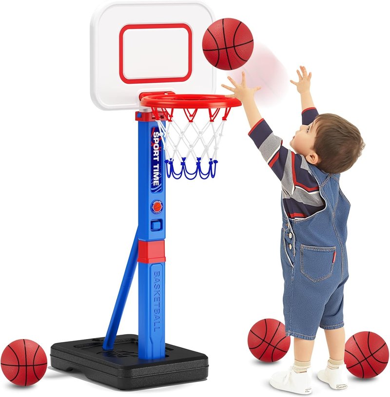 Adjustable Toddler Basketball Hoop - 55" Height for Kids Aged 3-5 | Indoor/Outdoor Sport Toy Gift