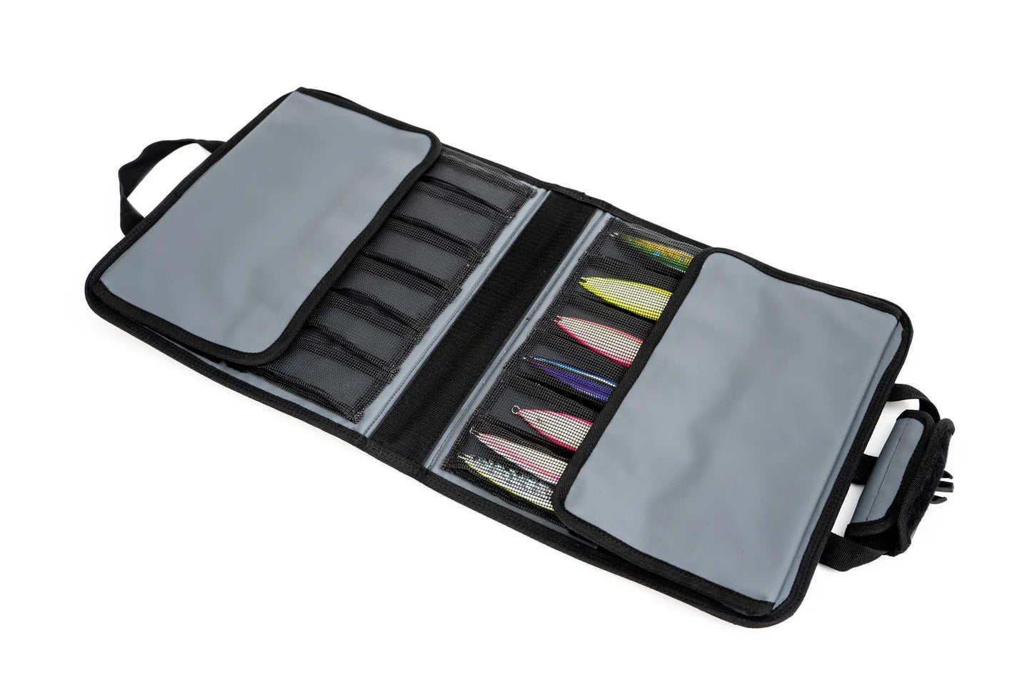 Nomad Design Jig Wallet - Fishing Lure Organizer with Hook Mesh Storage System, 12 individual mesh pockets Waterproof Jig Storage Bag