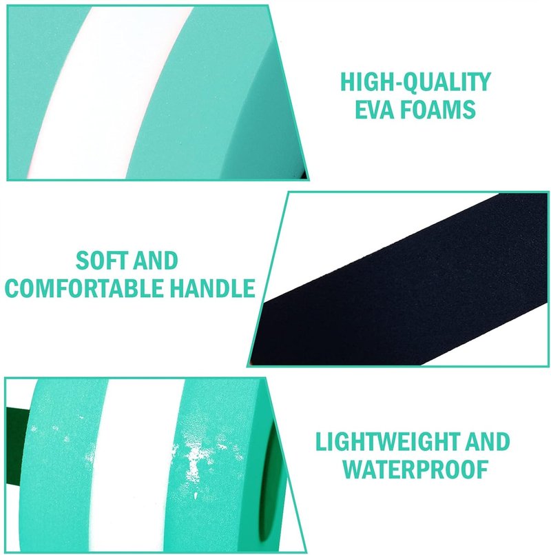 Aquatic Dumbbells Set of 2 | High-Density EVA Foam Water Weights for Pool Aerobics - Cyan