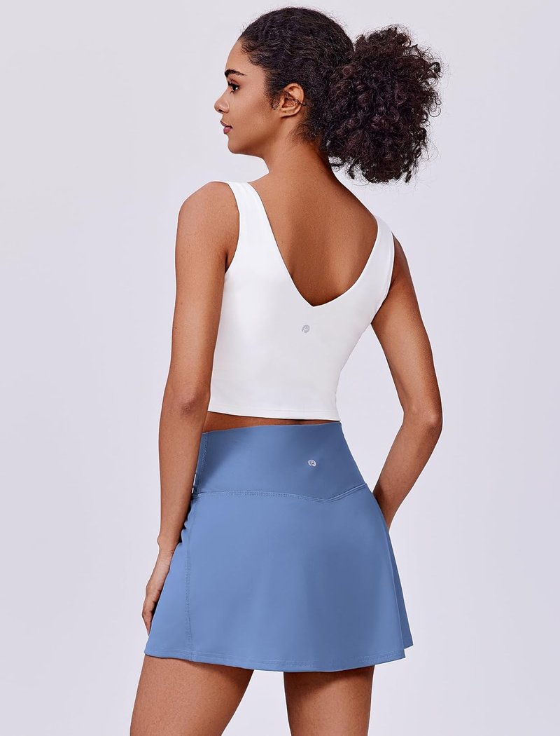Womens Tennis Skirt - High Waisted Golf Skort with 2 Pockets | Stretchy Athletic Skirt for Workout, Pickleball & Running