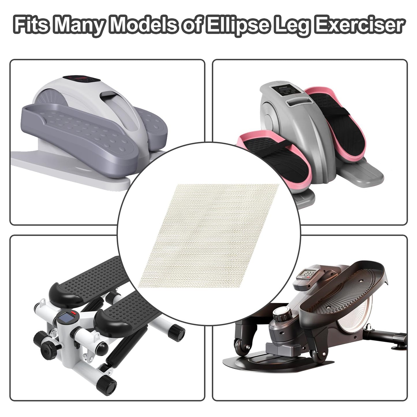 Ellipse Leg Exerciser Machine Non-slip Mat, Suitable for Under Desk Elliptical Peddler Foot & Leg Pedal Exercixer for Seniors Fitness Home Sports Accessories, Enhanced Stability & Floor Protection