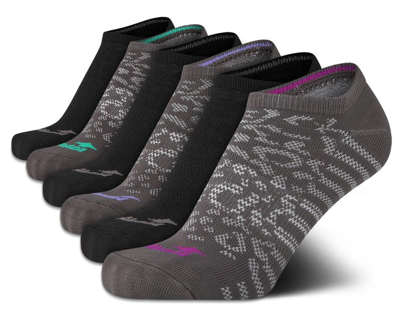Avia Womens Low Cut Socks - 6 Pack Cushioned Performance Stretch Moisture Wicking Athletic No Show Socks for Women (4-12), Size 4-9, Gray/Black