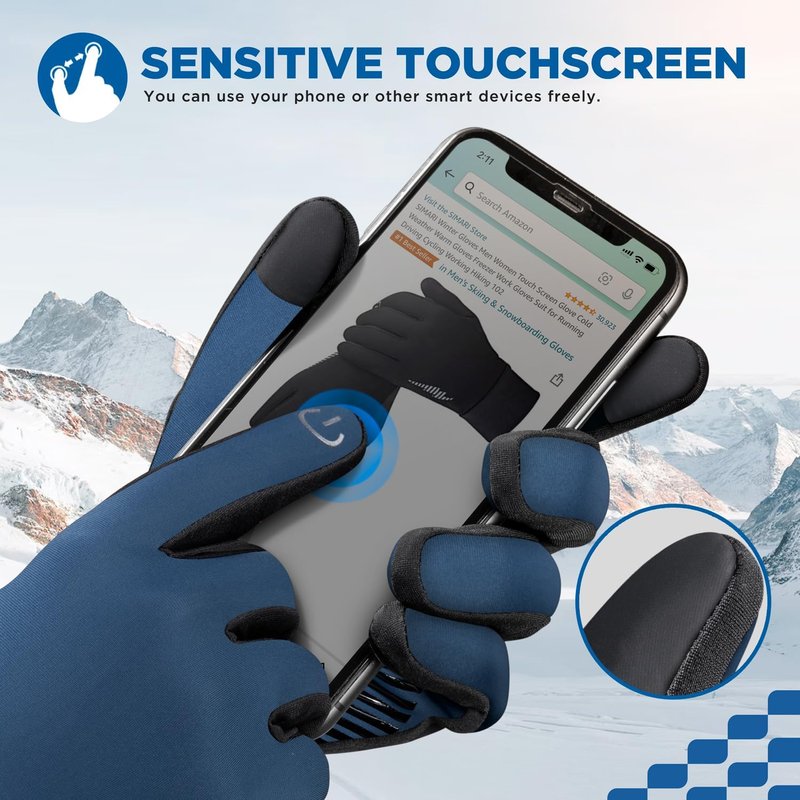 Winter Gloves for Men & Women - Thermal Touch Screen Ski & Snow Gloves for Running, Cycling, Hiking | Versatile Warm Liner