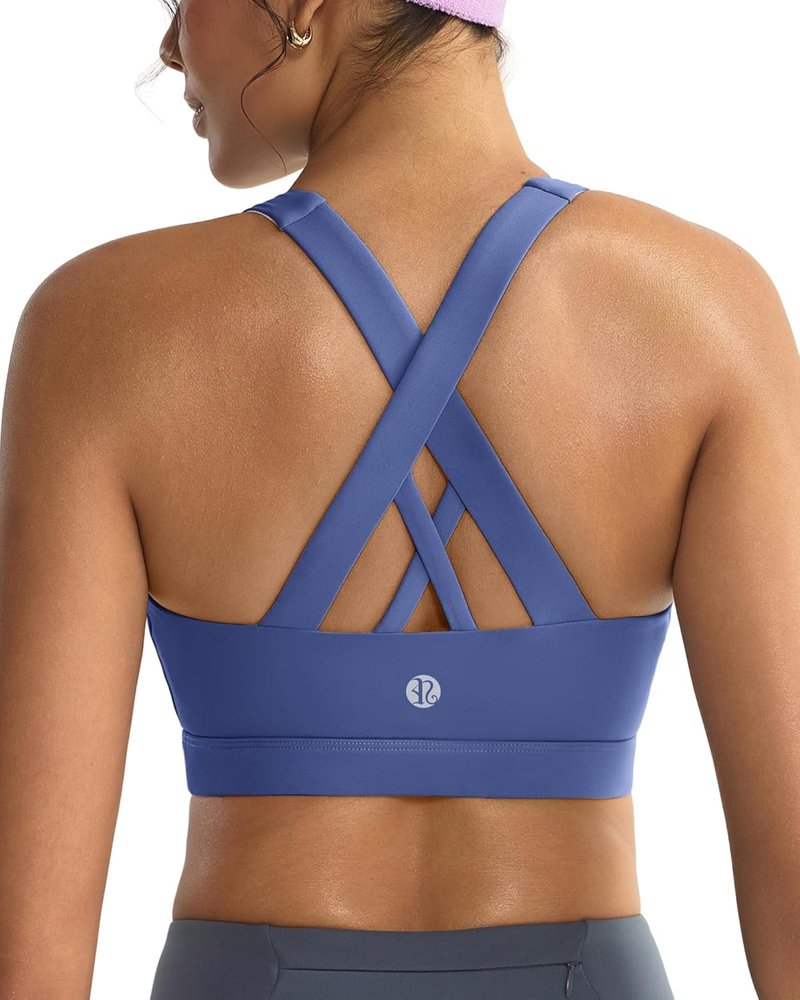 Sports Bras for Women - Padded Strappy Criss-Cross Back Medium Support | Removable Cups